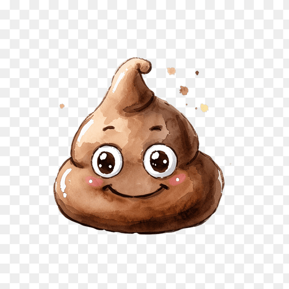 Cute Watercolor Poop Emoji Clipart