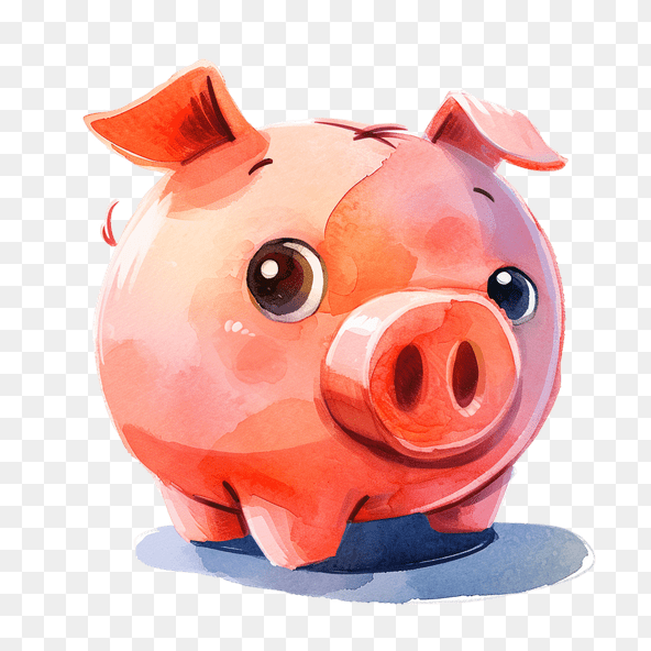 pink piggy bank clipart