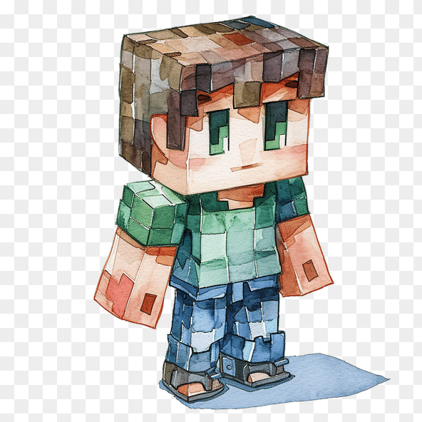 minecraft watercolor clipart