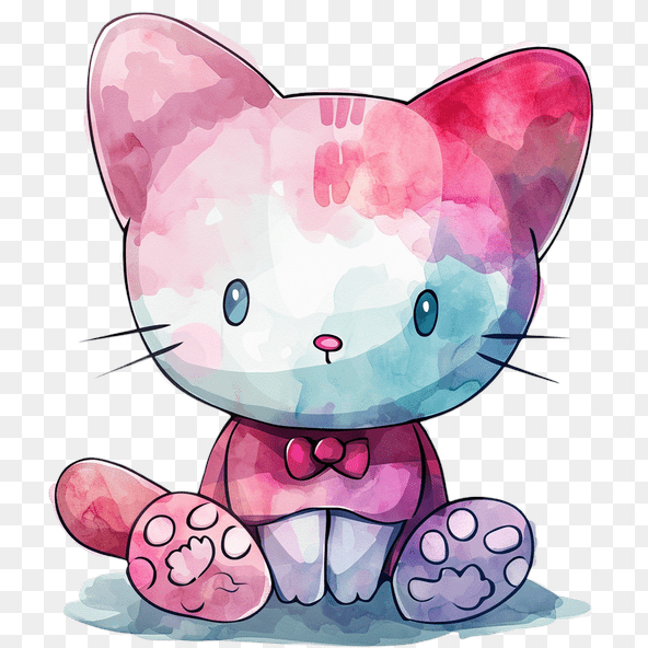 cute watercolor cat clipart