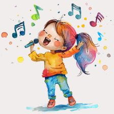 girl singing clipart