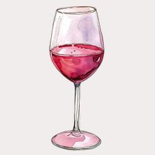 Watercolor Glass Red Wine Clipart
