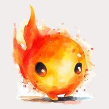fireball watercolor clipart