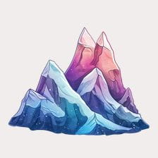 Watercolor Mountain Range Clipart