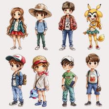 eight people clipart