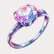 Sparkling Diamond Engagement Ring Clipart