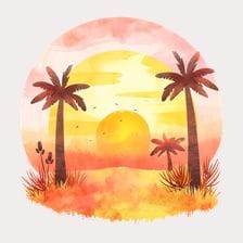artistic sunset clipart