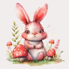 pink bunny clipart