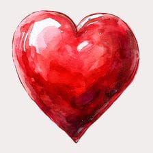 watercolor heart clipart