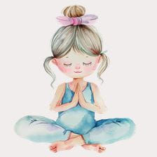 Little Girl Yoga Meditation Clipart