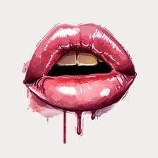 pink lips art clipart