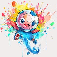 Cute Soccer Ball Cartoon Character Clipart