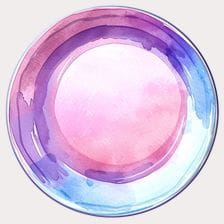 Pink Purple Blue Watercolor Circle Clipart