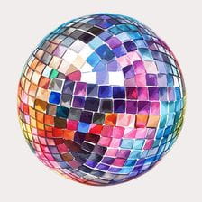 Disco Ball Watercolor Clipart