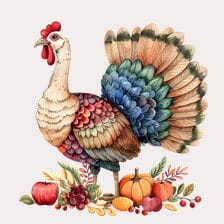 watercolor turkey clipart