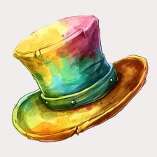 Watercolor Rainbow Top Hat Clipart
