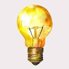 watercolor light bulb clipart
