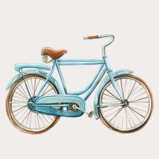 blue watercolor bicycle clipart