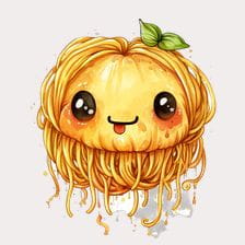 Cute Cartoon Spaghetti Character Clipart