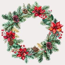 Christmas Watercolor Wreath Clipart