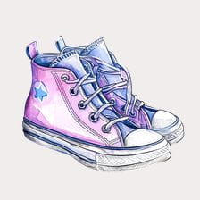 pink converse shoes watercolor clipart