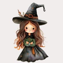 cute witch clipart