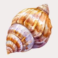 Watercolor painting of a seashell clipart