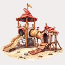 wooden playground clipart