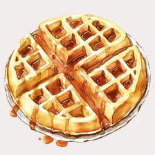 Buttery Golden Waffle Clipart