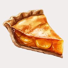 Watercolor Orange Pie Clipart