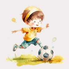 Little Boy Playing Soccer Clipart
