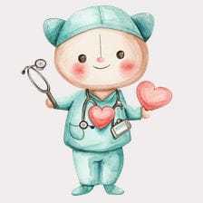 cute cartoon bear doctor clipart