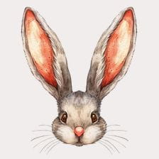 watercolor bunny ears clipart