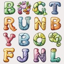 Watercolor Alphabet Clipart