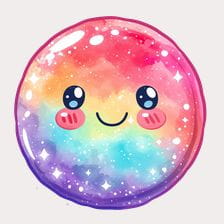 Cute Rainbow Galaxy Bubble Clipart
