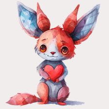 Cute Watercolor Bunny With Heart Clipart