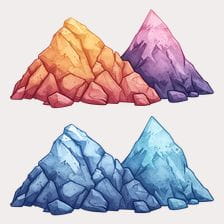colorful cartoon mountains clipart