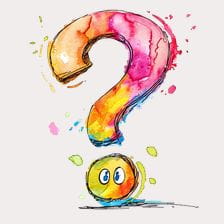 Colorful Watercolor Question Mark Clipart