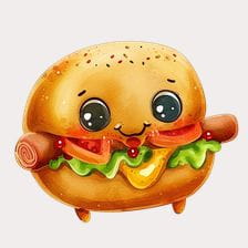kawaii burger clipart