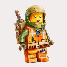 Lego Minifigure Watercolor Painting