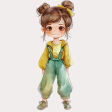 girl get dressed clipart