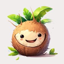 coconut character clipart