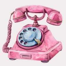 pink phone clipart