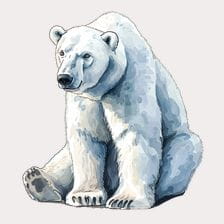 winter polar bear clipart