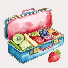 Cute Watercolor Lunch Box Clipart