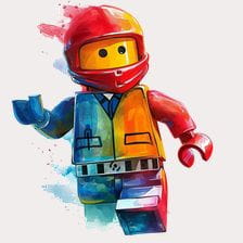 Lego Movie Emmet Watercolor Clipart