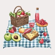 Watermelon Picnic Table Clipart