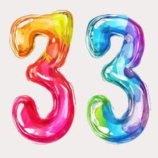 watercolor number clipart