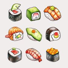 cute sushi clipart