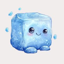 Cute Cartoon Ice Cube Clipart